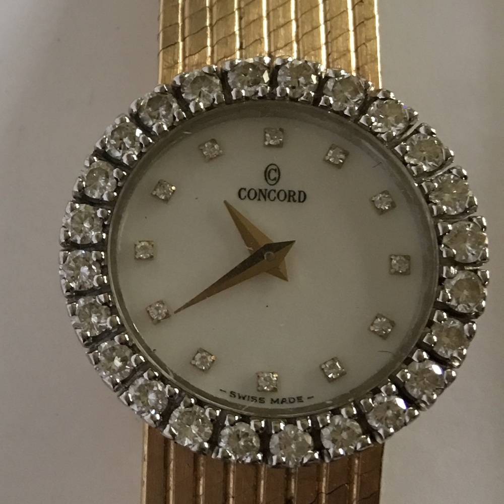 Ladies 14k Solid Gold and Diamond Watch